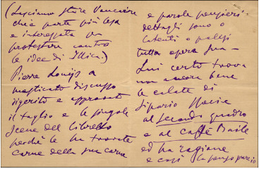 Lettre de Giacomo Puccini à Giulio Ricordi, 1906-11-14 Lettre de Giacomo Puccini à Giulio Ricordi, 1906-11-14