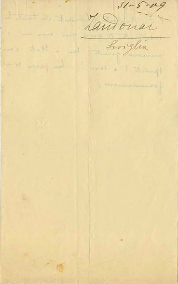 Lettre de Riccardo Zandonai à Giulio Ricordi, 1909-5-11 Lettre de Riccardo Zandonai à Giulio Ricordi, 1909-5-11