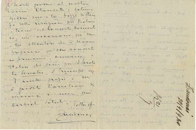 Lettre de Riccardo Zandonai aux Editions Ricordi, 1920-9-22 Lettre de Riccardo Zandonai aux Editions Ricordi, 1920-9-22