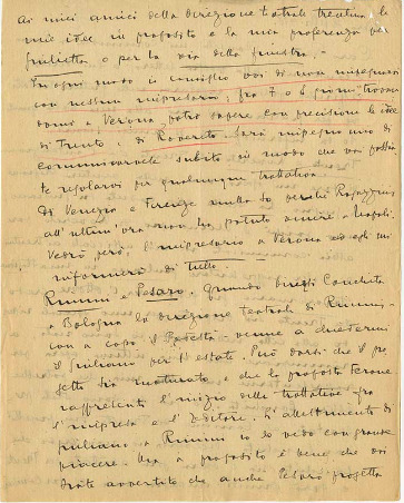 Lettre de Riccardo Zandonai à Renzo Valcarenghi, 1928-2-28