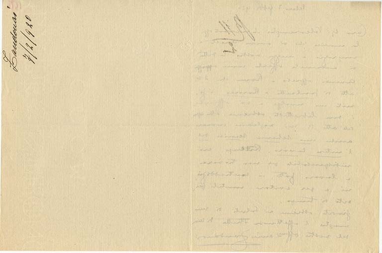 Lettre de Riccardo Zandonai à Renzo Valcarenghi, 1920-2-7 Lettre de Riccardo Zandonai à Renzo Valcarenghi, 1920-2-7
