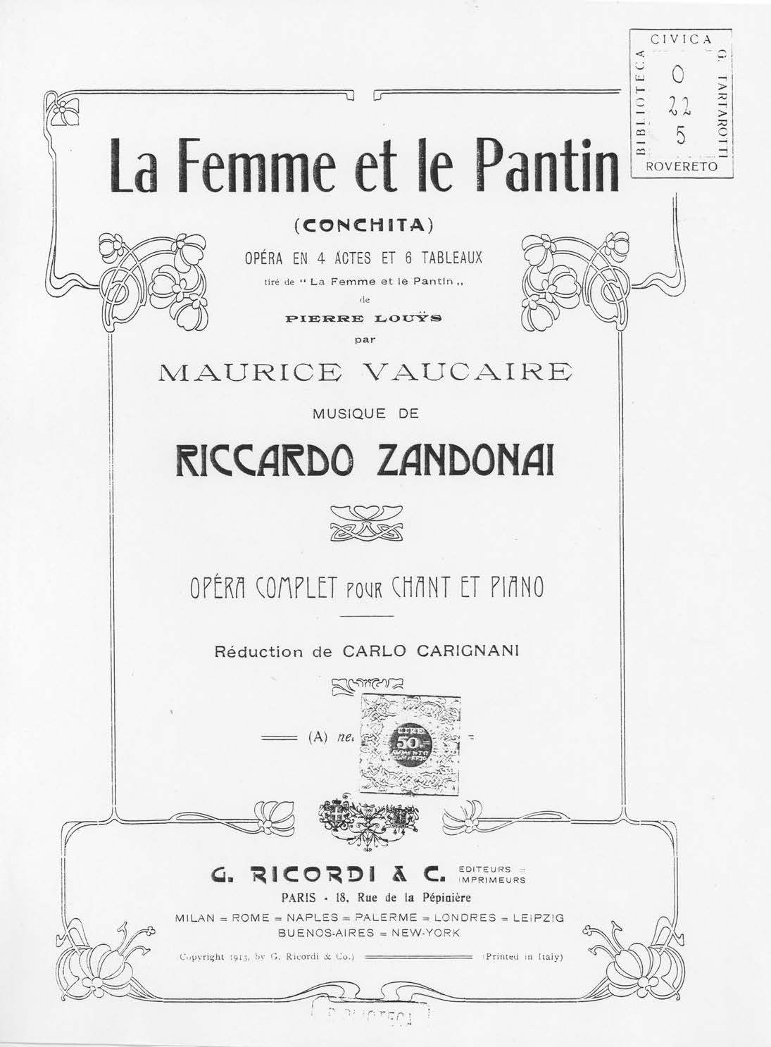 <em>Conchita</em> - Partition en français <em>Conchita</em> - Partition en français