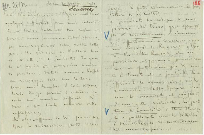 Lettre de Riccardo Zandonai à Carlo Clausetti, 1921-6-20 Lettre de Riccardo Zandonai à Carlo Clausetti, 1921-6-20