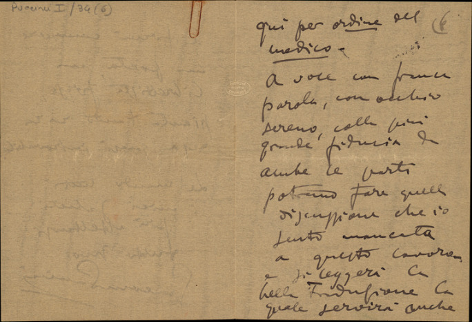 Lettre de Giacomo Puccini à Giulio Ricordi, 1907-4-11