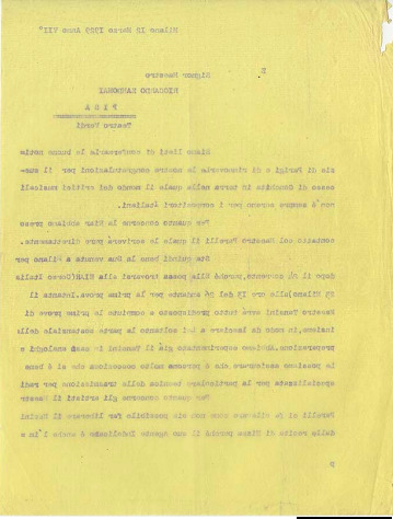Lettre de Riccardo Zandonai à Renzo Valcarenghi et copie de la lettre des Editions Ricordi à Riccardo Zandonai, 1929-3-13 Lettre de Riccardo Zandonai à Renzo Valcarenghi et copie de la lettre des Editions Ricordi à Riccardo Zandonai, 1929-3-13