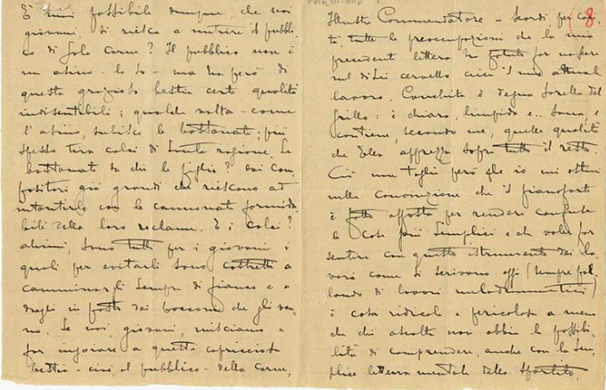 Lettre de Riccardo Zandonai à Giulio Ricordi, 1910-2-27