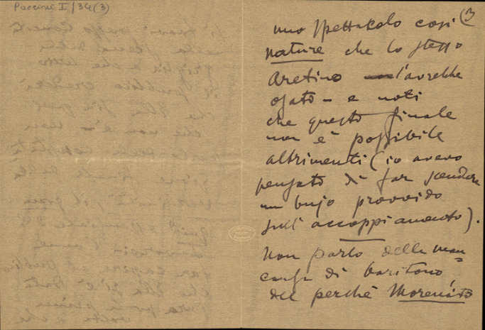 Lettre de Giacomo Puccini à Giulio Ricordi, 1907-4-11