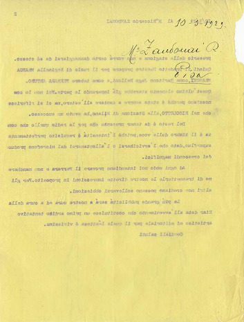 Lettre de Riccardo Zandonai à Renzo Valcarenghi et copie de la lettre des Editions Ricordi à Riccardo Zandonai, 1929-3-13 Lettre de Riccardo Zandonai à Renzo Valcarenghi et copie de la lettre des Editions Ricordi à Riccardo Zandonai, 1929-3-13