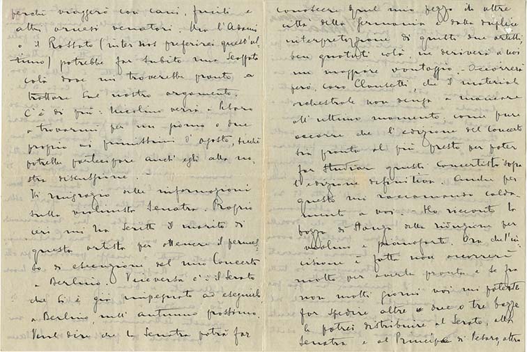 Lettre de Riccardo Zandonai à Carlo Clausetti, 1920-7-25 Lettre de Riccardo Zandonai à Carlo Clausetti, 1920-7-25