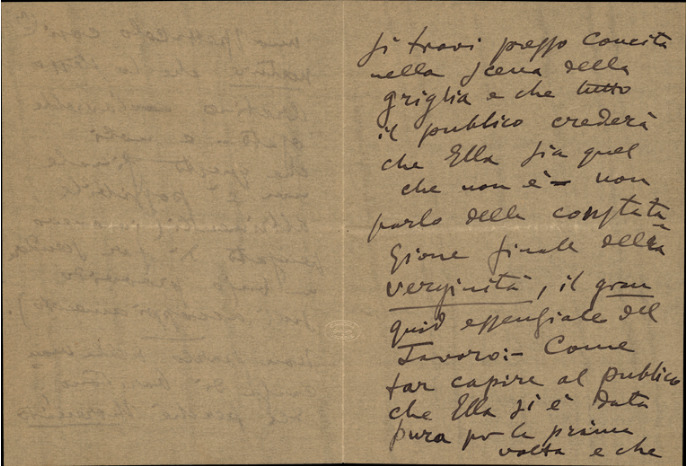 Lettre de Giacomo Puccini à Giulio Ricordi, 1907-4-11