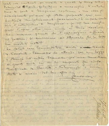 Lettre de Riccardo Zandonai à Tito II Ricordii, 1913-12-27 Lettre de Riccardo Zandonai à Tito II Ricordii, 1913-12-27