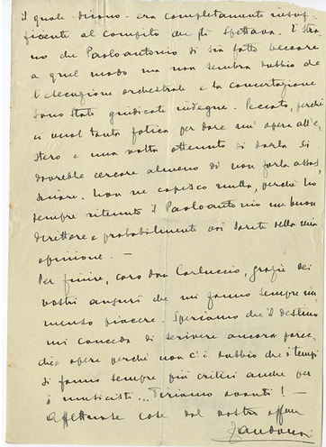 Lettre de Riccardo Zandonai à Carlo Clausetti, 1927-1-18 Lettre de Riccardo Zandonai à Carlo Clausetti, 1927-1-18
