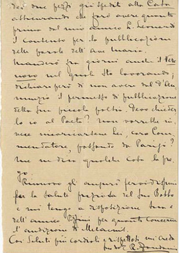 Lettre de Riccardo Zandonai à Tito II Ricordi, 1911-5-11 Lettre de Riccardo Zandonai à Tito II Ricordi, 1911-5-11