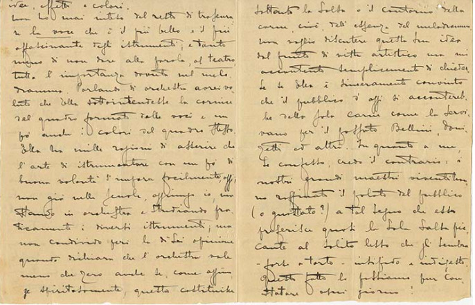 Lettre de Riccardo Zandonai à Giulio Ricordi, 1910-2-27