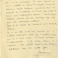 Lettre de Riccardo Zandona à Carlo Clausettii, 1927-2-12