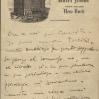 Lettre de Giacomo Puccini à Tito II Ricordi, 1906-2-18