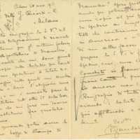 Lettre de Riccardo Zandonai aux Editions Ricordi, 1913-11-20