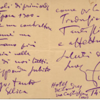 Lettre de Giacomo Puccini à Giulio Ricordi, 1906-11-14
