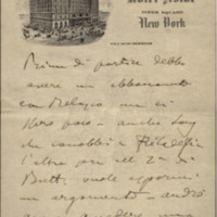 Lettre de Giacomo Puccini à Giulio Ricordi, 1907-2-18