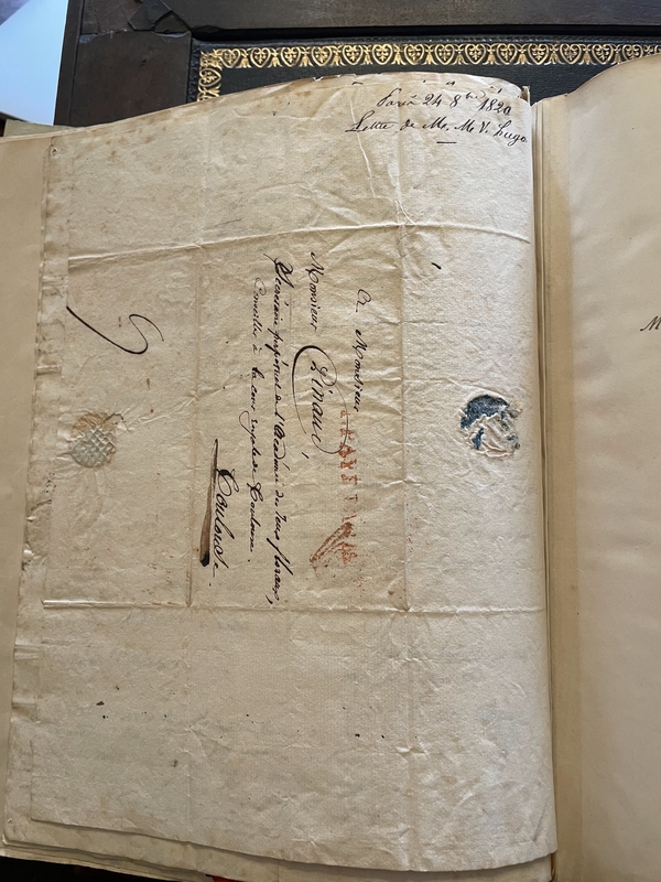 Lettre de V. Hugo à Mr Pinaud, Paris, 24 octobre 1820