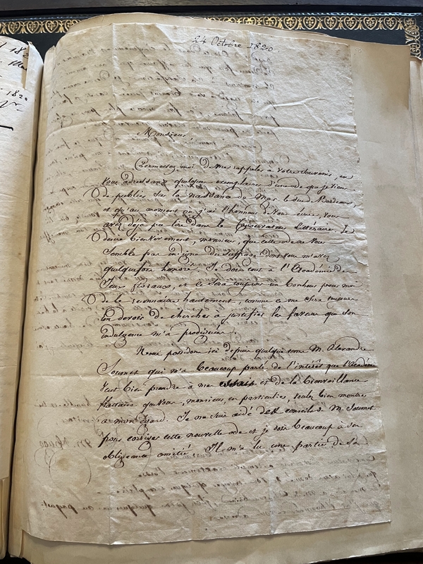Lettre de V. Hugo à Mr Pinaud, Paris, 24 octobre 1820 Lettre de V. Hugo à Mr Pinaud, Paris, 24 octobre 1820