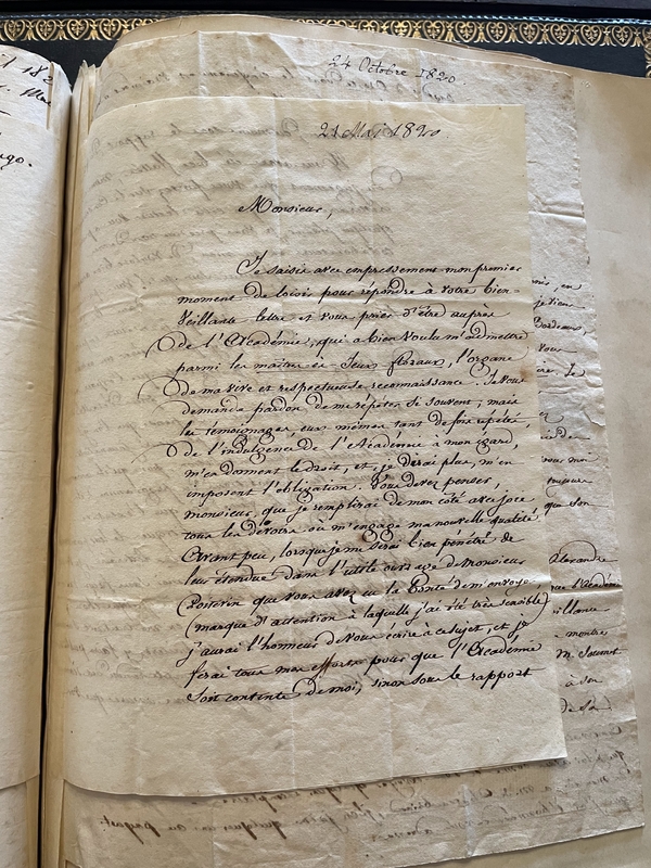 Lettre de V. Hugo à Mr Pinaud, Paris, 21 mai 1820