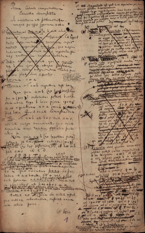 Prima calculi magnitudinum elementa (LH 35, 4, 13, 1r-4v) Prima calculi magnitudinum elementa (LH 35, 4, 13, 1r-4v)