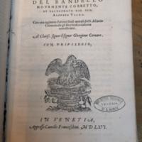 Péritexte : 1566 Franceschini Novelle del Bandello L 2 Page de titre