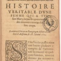 Texte : 1625 Germain Paris Histoire véritable d&#039;une femme qui a tué son mari Histoire